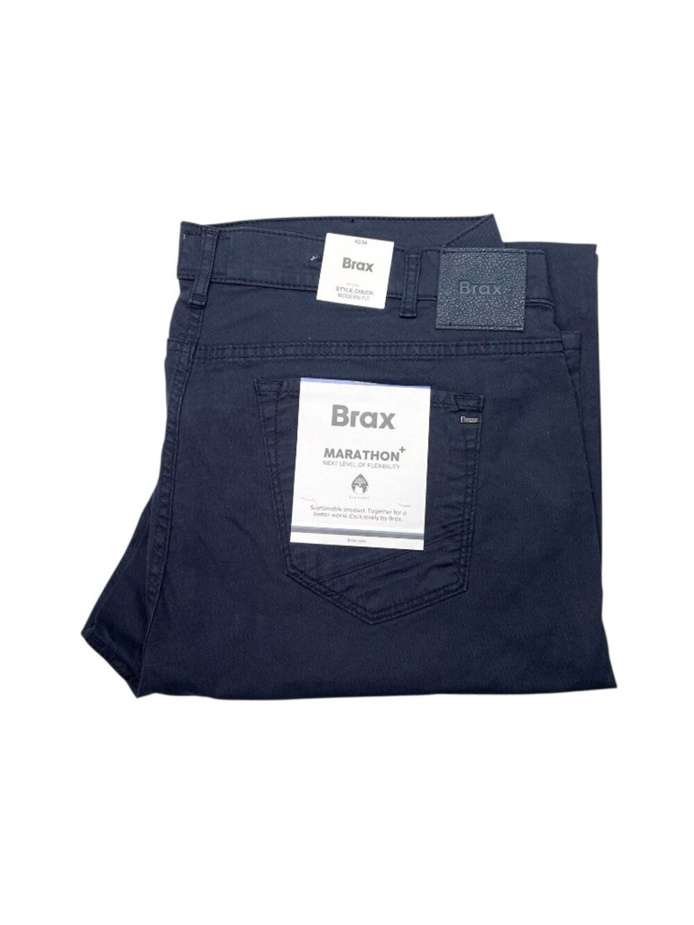 BRAX CHUCK Modern Fit MARATHON+ Casual Pants Men’s Size 42x34 Navy Blue NEW!